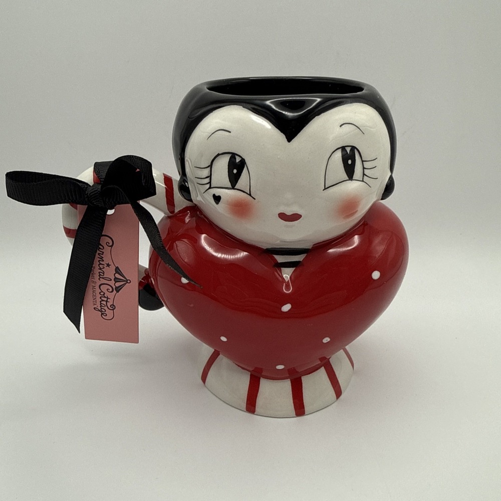 Johanna Parker & Magenta Carnival Cottage Red Chica Girl Heart Mug Boop NWT